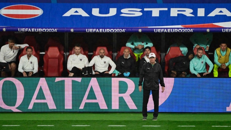 Austria's head coach Ralf Rangnick reacts at the end of the UEFA Euro 2024 round of 16 football match between Austria and Turkiye at the Leipzig Stadium in Leipzig. - AFP PIC