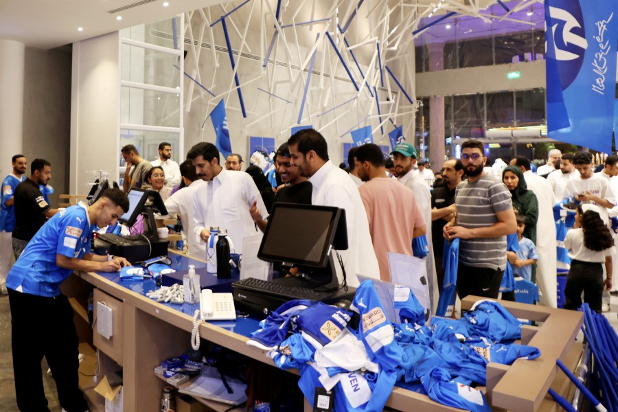 Fans are seen buying Neymar Al Hilal shirts in the club shop in Riyadh, Saudi Arabia. - REUTERS PIC