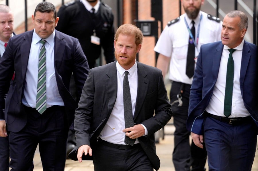 Britain's Prince Harry arrives at the Royal Courts Of Justice in London. - AP PIC