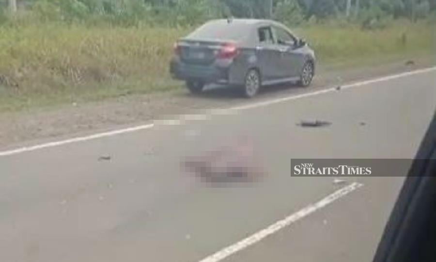 The 70-year-old victim died in the scene at Kilometre 27 of Jalan Tawau - Semporna. - Courtesy pic