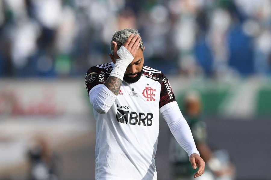 Flamengo striker Gabriel Barbosa, better known as Gabigol, was suspended for two years for attempted fraud during an anti-doping test last in 2023.-AFP PIC 