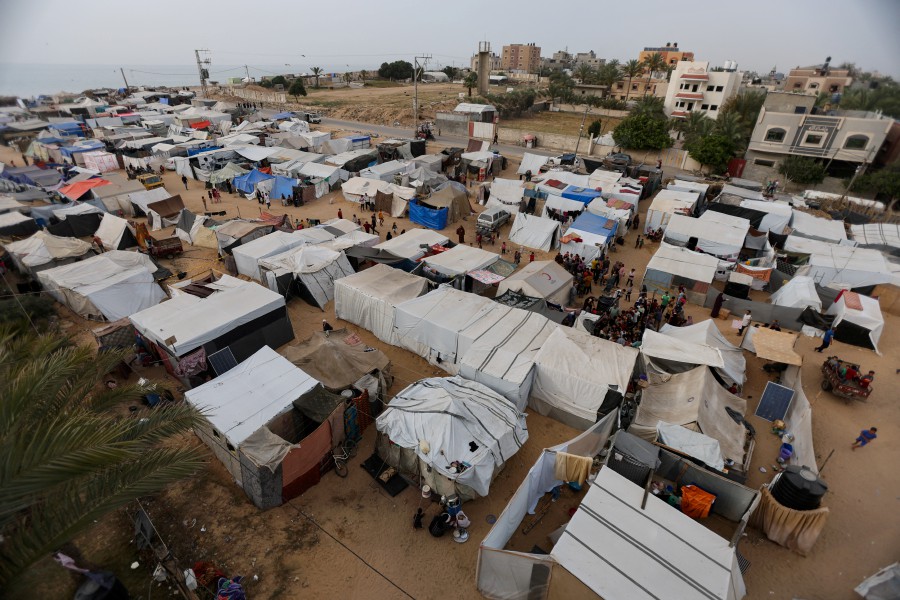 A view of tents set up for displaced Palestinians amid fears of Israeli ground offensive on Rafah, as the conflict between Israel and Hamas continues, in the al-Mawasi area in Deir Al-Balah, in the central Gaza, Strip. - REUTERS PIC