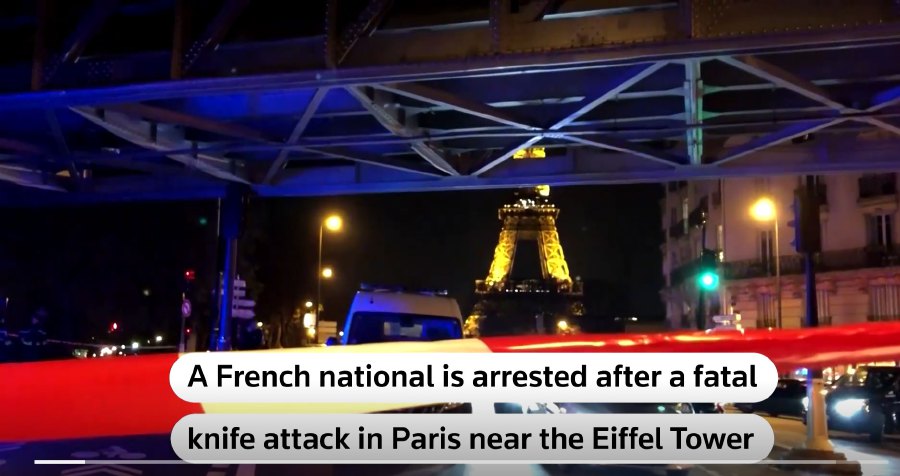One person died and two others were injured after a man attacked tourists in central Paris near the Eiffel Tower, Interior Minister Gerald Darmanin said on Saturday. - Pic credit Reuters