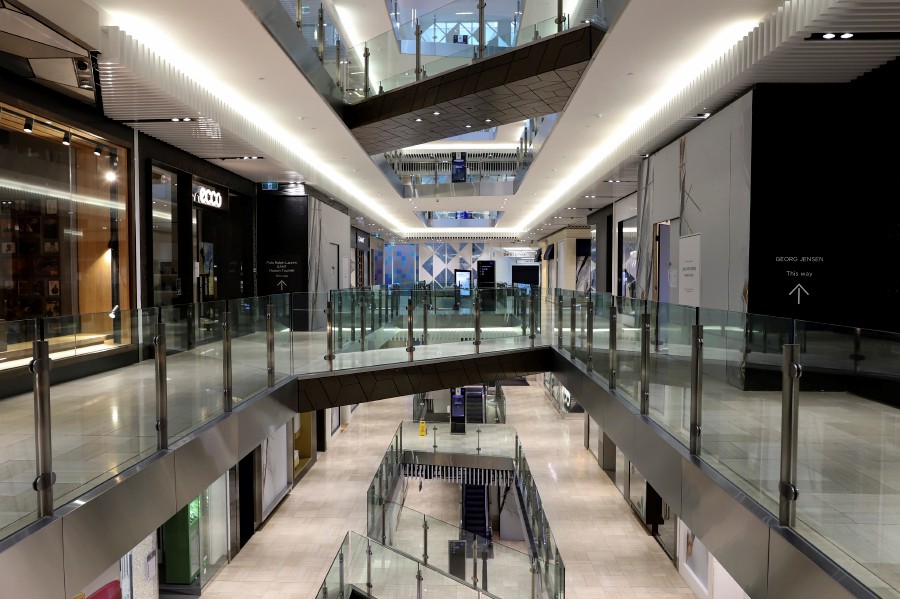 A view of a deserted Melbourne Central Mall in Melbourne, Victoria, Australia. - EPA PIC