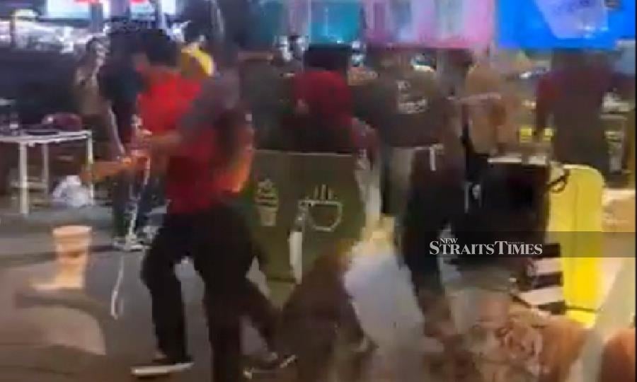 A screengrab from a viral video, shows the incident in Bukit Bintang.