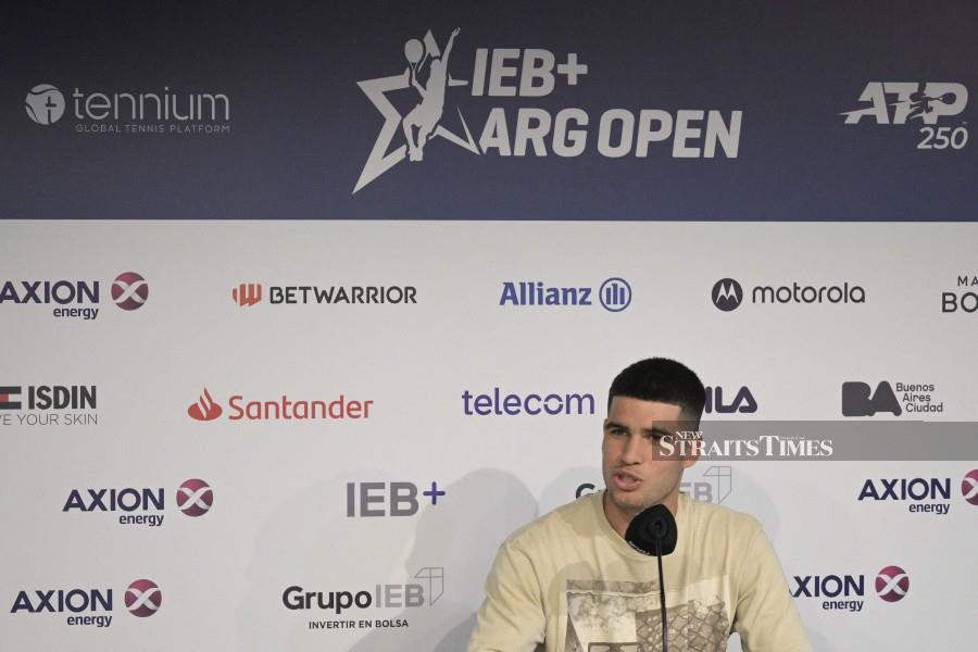 Spanish tennis player Carlos Alcaraz delivers a press conference during the ATP 250 Argentina Open in Buenos Aires. .-AFP PIC 