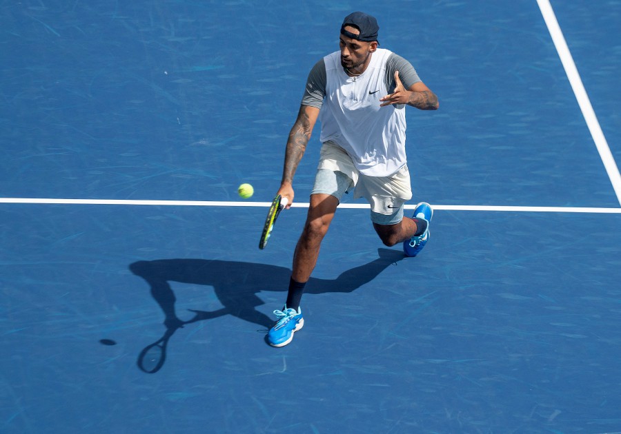  Nick Kyrgios returns the ball in his match against Alejandro Davidovich Fokina at the Western & Southern Open at the at the Lindner Family Tennis Center. - REUTERS PIC
