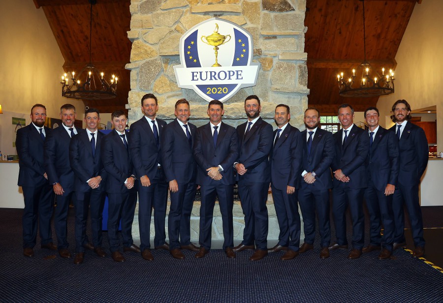  (L-R) Shane Lowry of Ireland, Lee Westwood of England, Rory McIlroy of Northern Ireland, Matthew Fitzpatrick of England, Bernd Wiesberger of Austria, Ian Poulter of England, captain Padraig Harrington of Ireland, Jon Rahm of Spain, Sergio Garcia of Spain, Tyrrell Hatton of England, Paul Casey of England, Viktor Hovland of Norway and Tommy Fleetwood of England pose for a photo prior to the opening ceremony for the 43rd Ryder Cup at Whistling Straits in Kohler, Wisconsin. - AFP PIC