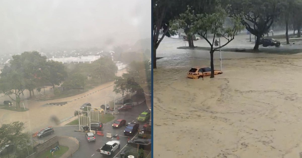 Heavy rain causes flash floods in Shah Alam | New Straits Times