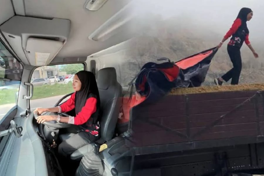 A 25-year-old woman set out on her own as a tipper lorry driver despite possessing qualifications in the banking sector. - Pic courtesy of Nurul Farhana Mohd Khaiqhir