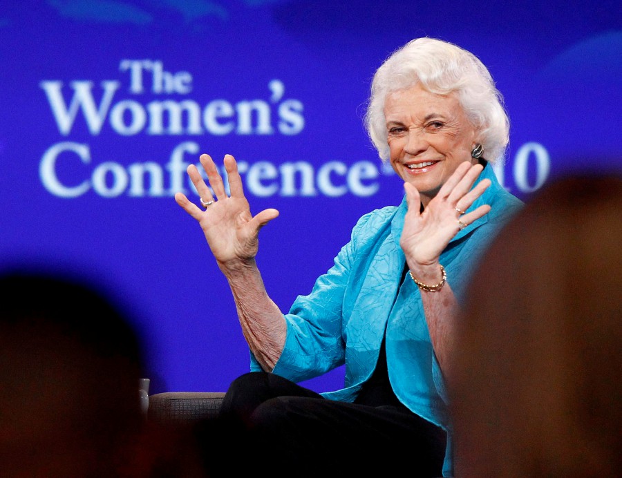  Retired Supreme Court Justice Sandra Day O'Connor speaks during the lunch session of The Women's Conference in Long Beach, California on October 26, 2010. - RUETERS PIC