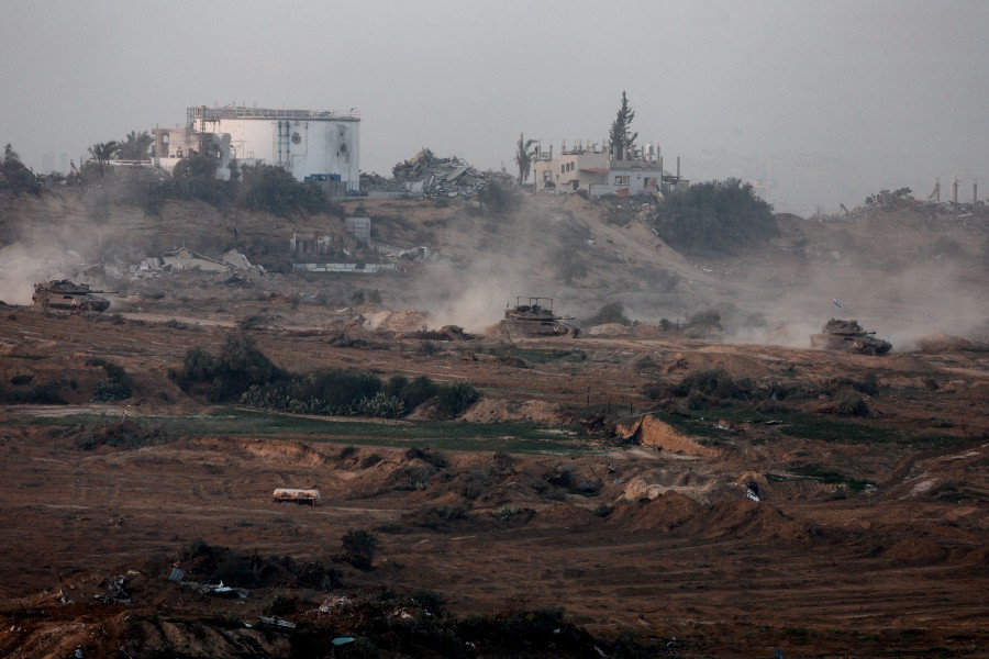 Tanks manoeuvre in central Gaza, amid the ongoing conflict between Israel and Hamas. - REUTERS PIC