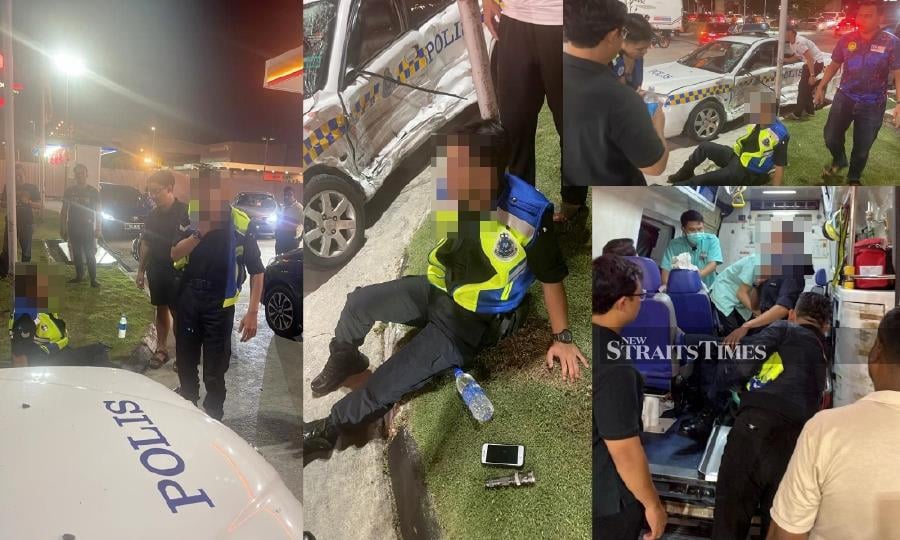 The injured cops were rushed to the Shah Alam Hospital for treatment.