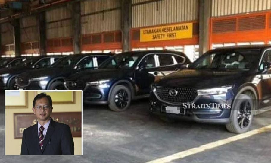 This viral image allegedly shows the sport utility vehicles (SUV) believed to have been purchased by the Terengganu state government. (Inset) Wan Abdul Hakim Wan Mokhtar. - NSTP file pic