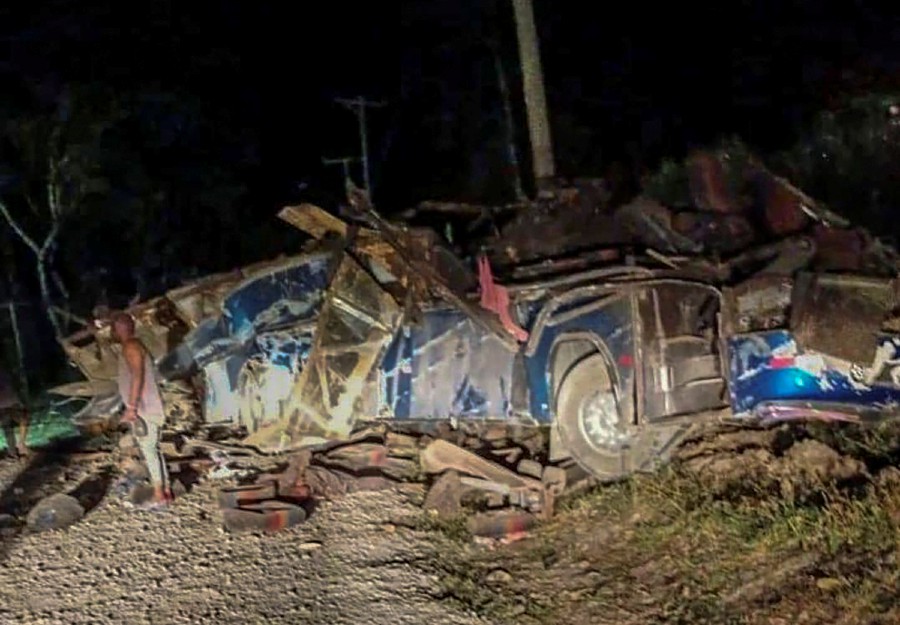 The aftermath of a bus transporting migrant people crashed, in Gualaca, Panama. - AFP PIC