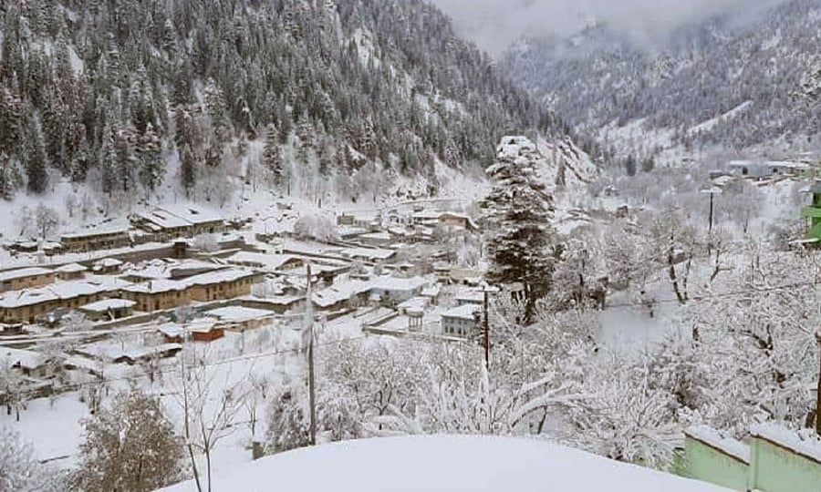 The avalanche swept through the village of Nakre in the Tatin valley of Nuristan overnight on Sunday, blanketing homes in snow and rubble. - Pic source from social media.