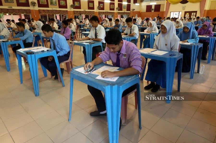 Sekolah Menengah Kebangsaan Ayer Hitam SPM candidates preparing for their examinations at their school. - NSTP/Noorazura Abdul Rahman