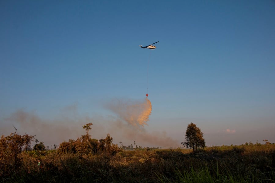 Indonesia’s Ministry of Environment and Forestry, together with key stakeholders, is gearing up to implement a cloud seeding strategy to fight forest and land fires that will start this month. - Reuters file pic (For illustration purposes only)
