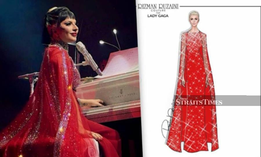 Lady Gaga performed at Las Vegas in a dress designed by Rizman Ruzaini recently (INSTAGRAM/RIZMANRUZAINI)