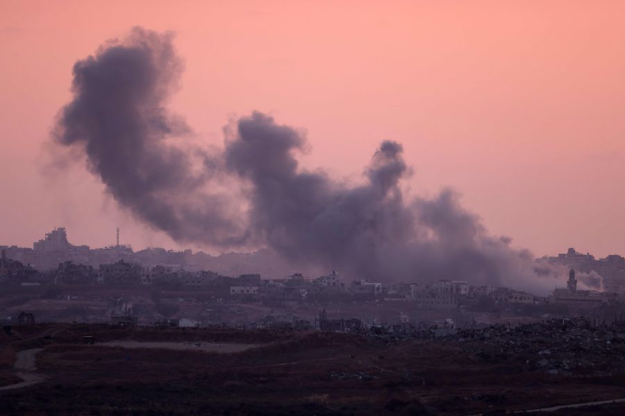 This picture taken from a position along Israel's southern border with the Gaza Strip shows smoke billowing over the Palestinian territory following Israeli bombardment on May 28, 2024, amid the ongoing conflict between Israel and the fighter group Hamas. - AFP pic