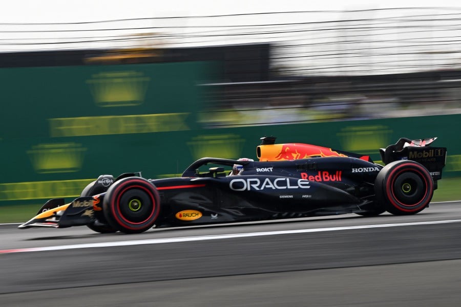 Red Bull Racing's Dutch driver Max Verstappen drives during the qualifying session for the Formula One Chinese Grand Prix at the Shanghai International Circuit in Shanghai. - AFP PIC