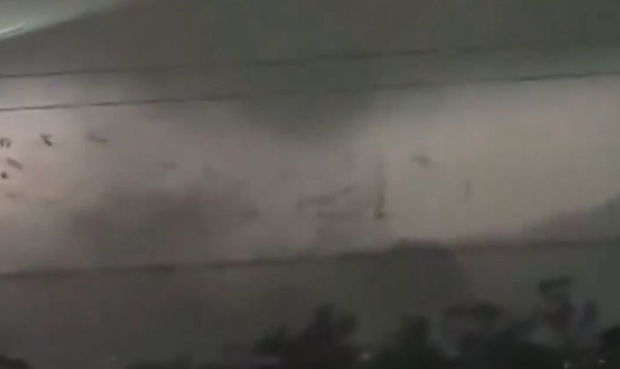 This screengrab from a viral video, shows the tornado hitting the city of Guangzhou. 