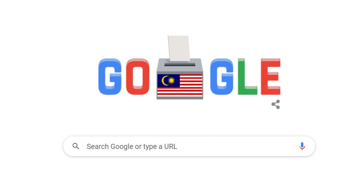 Google doodle to mark Malaysia's GE15 - Pic credit Google