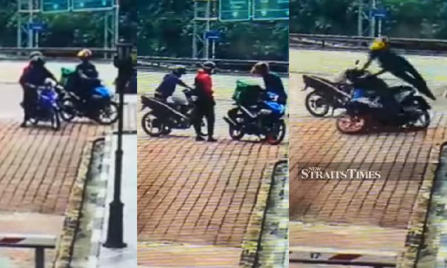 This videograb shows Amirul fighting the two robbers in Phileo Damansara. 