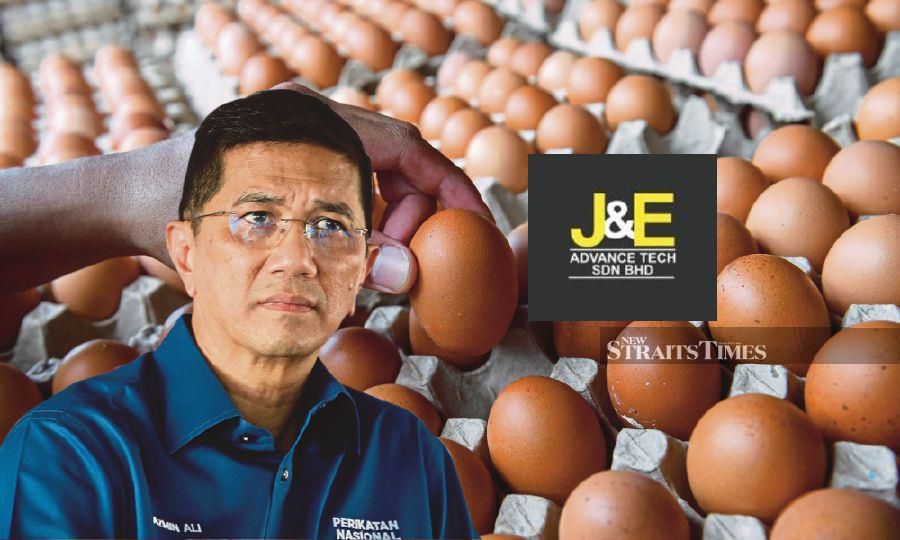  J&E Advance Tech Sdn Bhd denies Perikatan Nasional (PN) information chief Datuk Seri Mohamed Azmin Ali's claim that the company was awarded the project to import eggs from India through direct negotiations. - NSTP file pic