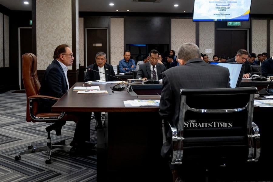 Prime Minister Datuk Seri Anwar Ibrahim chairs the 2024 National Cost of Living Action Council (Naccol) meeting at parliament today. - Pic by Sadiq Asyraf/PMO