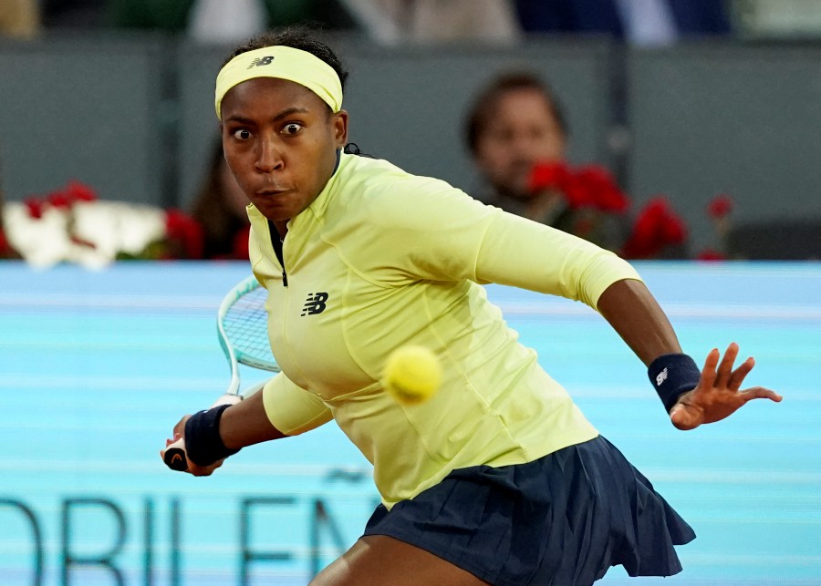 Coco Gauff of the U.S. in action during her round of 32 match against Ukraine's Dayana Yastremska. -REUTERS PIC