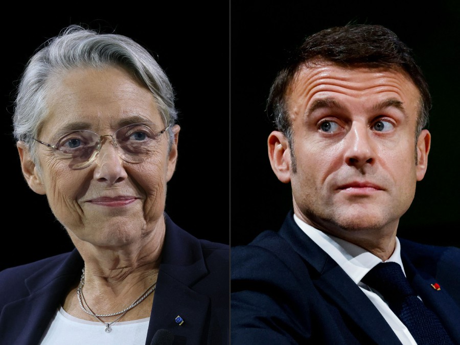  French President Emmanuel Macron meets with France's Prime Minister Elisabeth Borne to discuss "important issues" against a backdrop of an expected reshuffle, the President's entourage announced. - AFP PIC