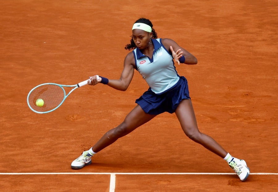 Coco Gauff of the U.S. in action during her round of 64 match against Netherlands' Arantxa Rus.- REUTERS PIC