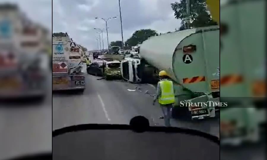 A screengrab from a viral video shows the aftermath of the crash. 