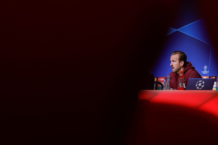 Bayern Munich's Harry Kane attends a press conference on the eve of their UEFA Champions League quarter final second leg match against Arsenal, at the Allianz Arena Stadium in Munich. - AFP PIC