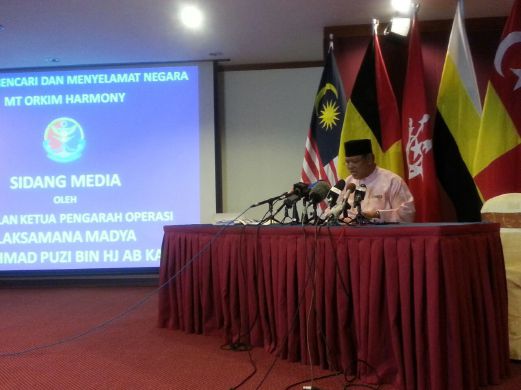 Malaysian Maritime Enforcement Agency deputy director-general (operations) Datuk Ahmad Puzi Ab Kahar during the press conference. 
