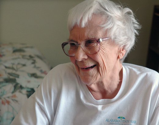 This May 19, 2010 photo provided by Penny Weaver shows Nelle Harper Lee, author of "To Kill A Mockingbird," in her assisted living room in Montoeville, Ala. Amid concerns that Harper Lee was not involved in the decision to publish a second novel, HarperCollins issued a statement in which she says she is “happy as hell” about the response to her upcoming book, “Go Set a Watchman.” Lee stunned the world this week by agreeing to the release a second book since her 1960 classic. AP Photo