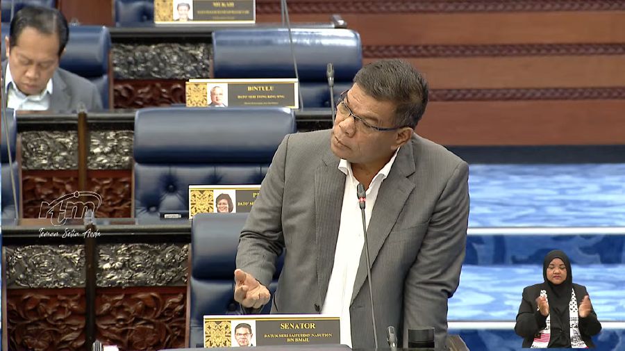 Home Minister Datuk Seri Saifuddin Nasution Ismail speaking during the Dewan Rakyat sitting this morning.