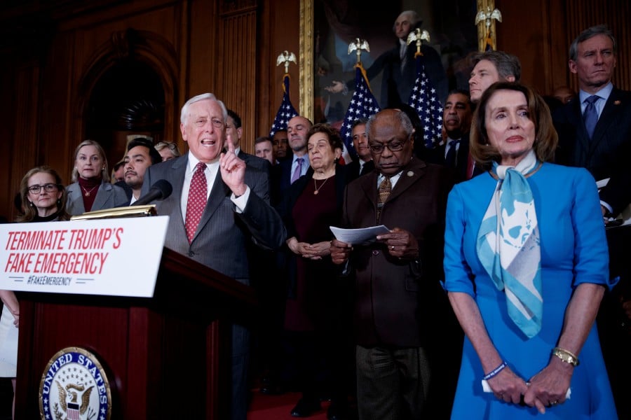 House Majority Leader Steny Hoyer delivers remarks during a press conference to announce a resolution that terminates President Trump's declaration of a National Emergency on the Southern border in the US Capitol in Washington, DC. - EPA