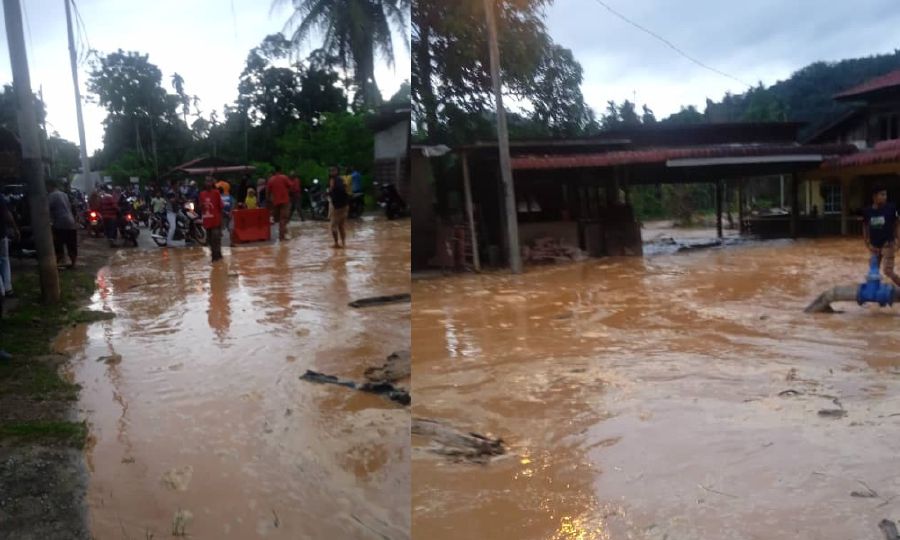 A view of the floods in  Kampung Iboi, Baling, following heavy rain. - Pic courtesy of Kg Iboi villagers 