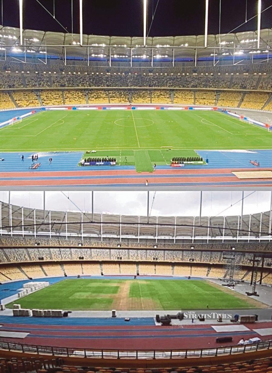 The National Stadium’s pitch after the Coldplay concert. Picture from Tunku Ismail’s Instagram 