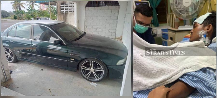 (Left) The BMW E39 is up for sale. (Right) Muhammad Adif Zafran, is suffering from stage one intestinal cancer. - Pic courtesy Erwan Shah Mohd Asen