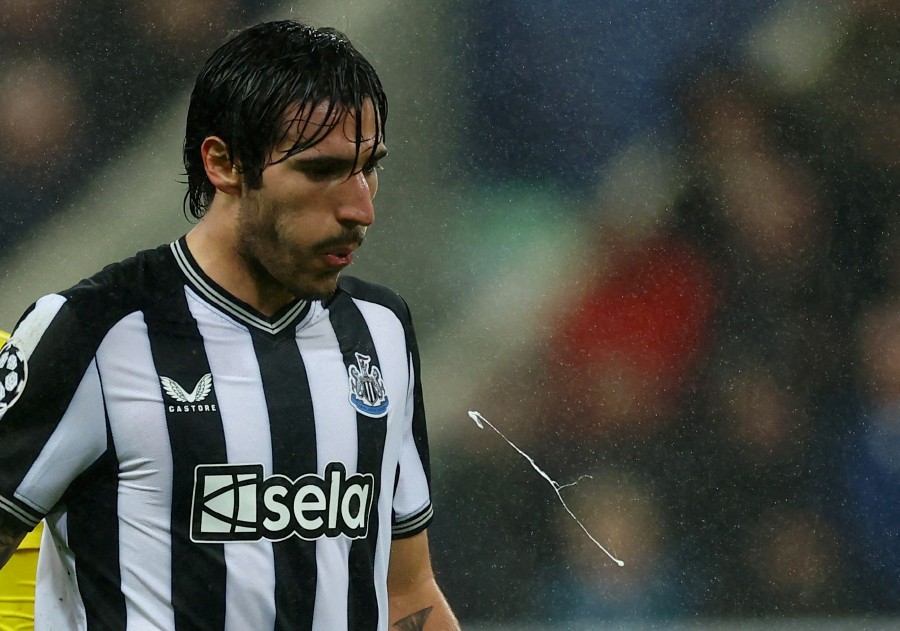 Newcastle United's Sandro Tonali has been given a 10-month ban for breaches of rules on betting on matches. - REUTERS PIC