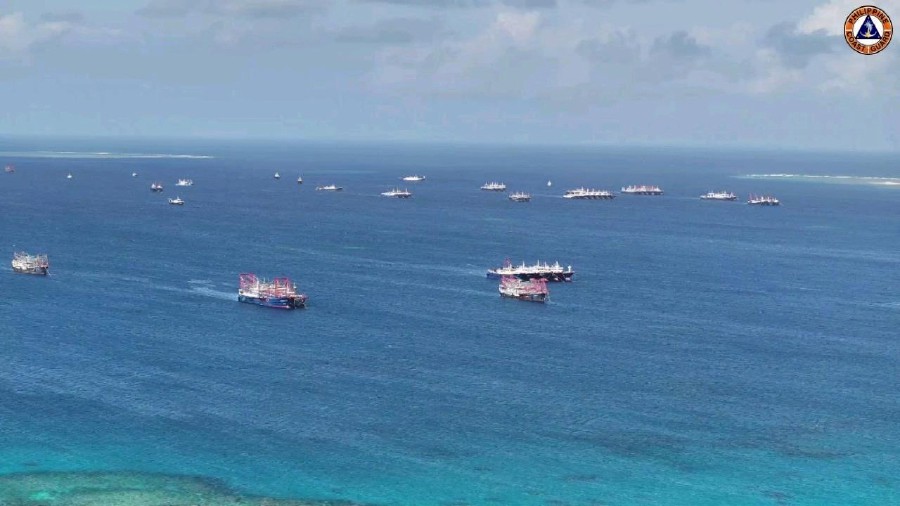 Chinese militia vessels operate at Whitsun Reef in the South China Sea. - REUTERS PIC