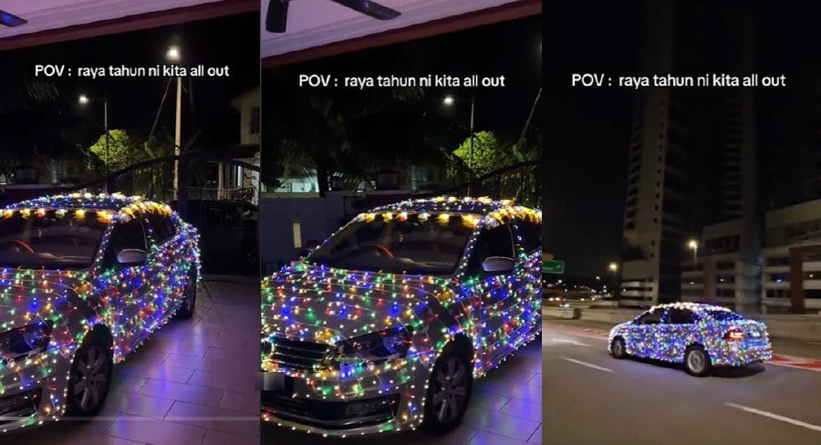 During the festive season, many motorists are inspired to decorate their vehicles and tap into their creative side to come up with the most original ideas. - Pic credit TikTok @kaksuemeow