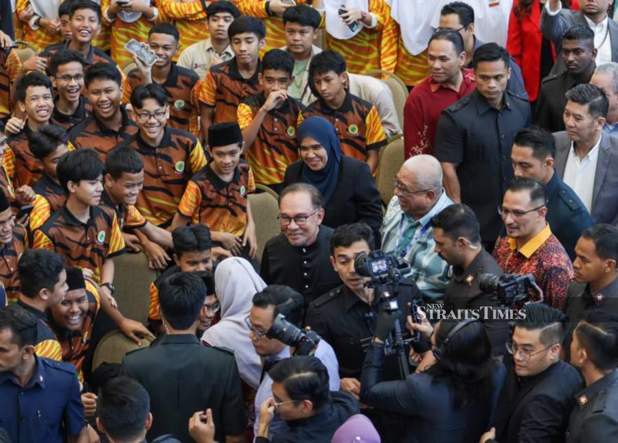 Prime Minister Datuk Seri Anwar Ibrahim arrives to launch the Malaysia Madani National Training module in Putrajaya. -NSTP/ASWADI ALIAS