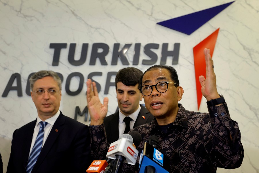 Defence Minister Datuk Seri Mohamed Khaled Nordin during a press conference after the official launch of Turkish Aerospace Malaysia Operation Hub in Cyberjaya. Bernama picture