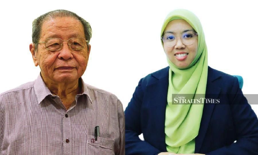  DAP veteran Tan Sri Lim Kit Siang (left) has initiated a defamation lawsuit against Kepala Batas member of parliament Dr Siti Mastura Muhammad. - NSTP file pic