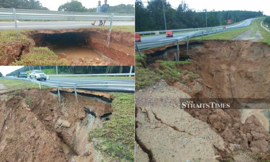 The landslide occurred along the  Kuantan-Segamat road. - NSTP/Courtesy of police