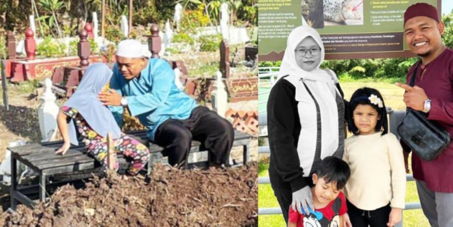  It has been almost a week since Nurul Nadhirah Azman died giving birth to her third child, yet her 31-year-old husband still cannot believe that she is gone.- Pic credit social media